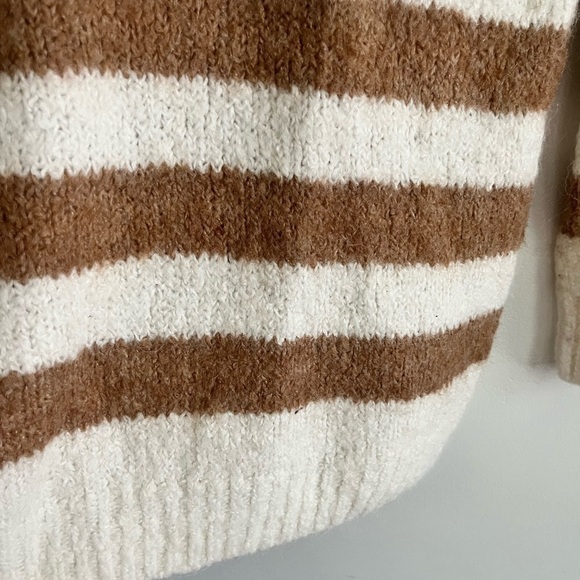 Lou & Grey Cream Tan Striped Cozy Alpaca Wool Blend Sweater - Picture 3 of 5